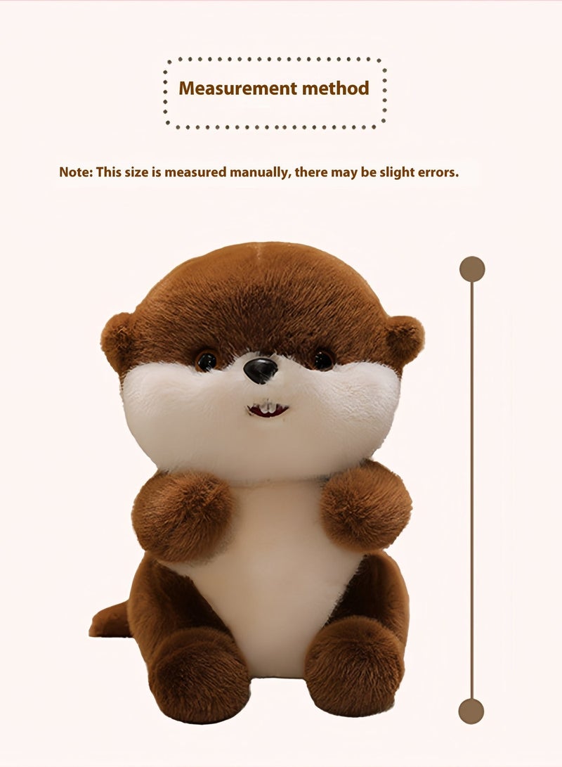 لعبة بلوش بنية داكنة 30 سم - ناعمة بلوشية مع حقيبة ظهر سمكية قابلة للإزالة. هدية للأطفال وديكور المنزل - Image 2